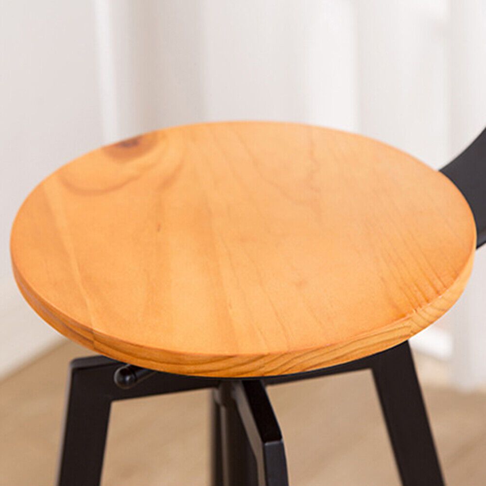 Barkrukken – Barstoelen – Keukenkrukken – Stoel Voor Keukeneiland – Industriële Barkrukken Zwart – Verstelbare Zithoogte 64-84 cm – Draaibaar Met Voetensteun – Set Van 2