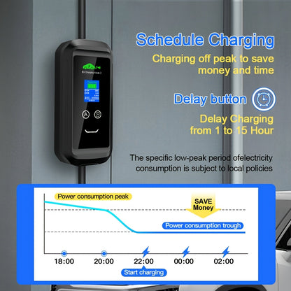 Elektrische Autolader – EV Oplaadkabel – Thuislader – Draagbare Lader – Type 2 Laadstation – 11 kW Vermogen – 5 Meter TPU Kabel