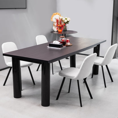 Eetkamerstoel – Stoel – Kuipstoel – Zitmeubel – Keukenstoel – Teddy Fleece Bekleding – Stevig Metalen Frame – Set van 2