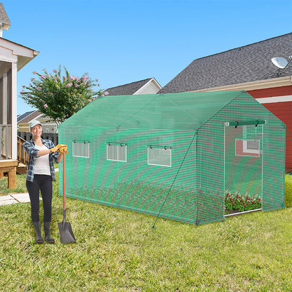 Tuinkas – Kweekkas – Serre – Groentekas – Tunnelkas – 4,5x2x2 Meter – Gegalvaniseerd Stalen Frame – Ventilatieraam Met Muskietennet
