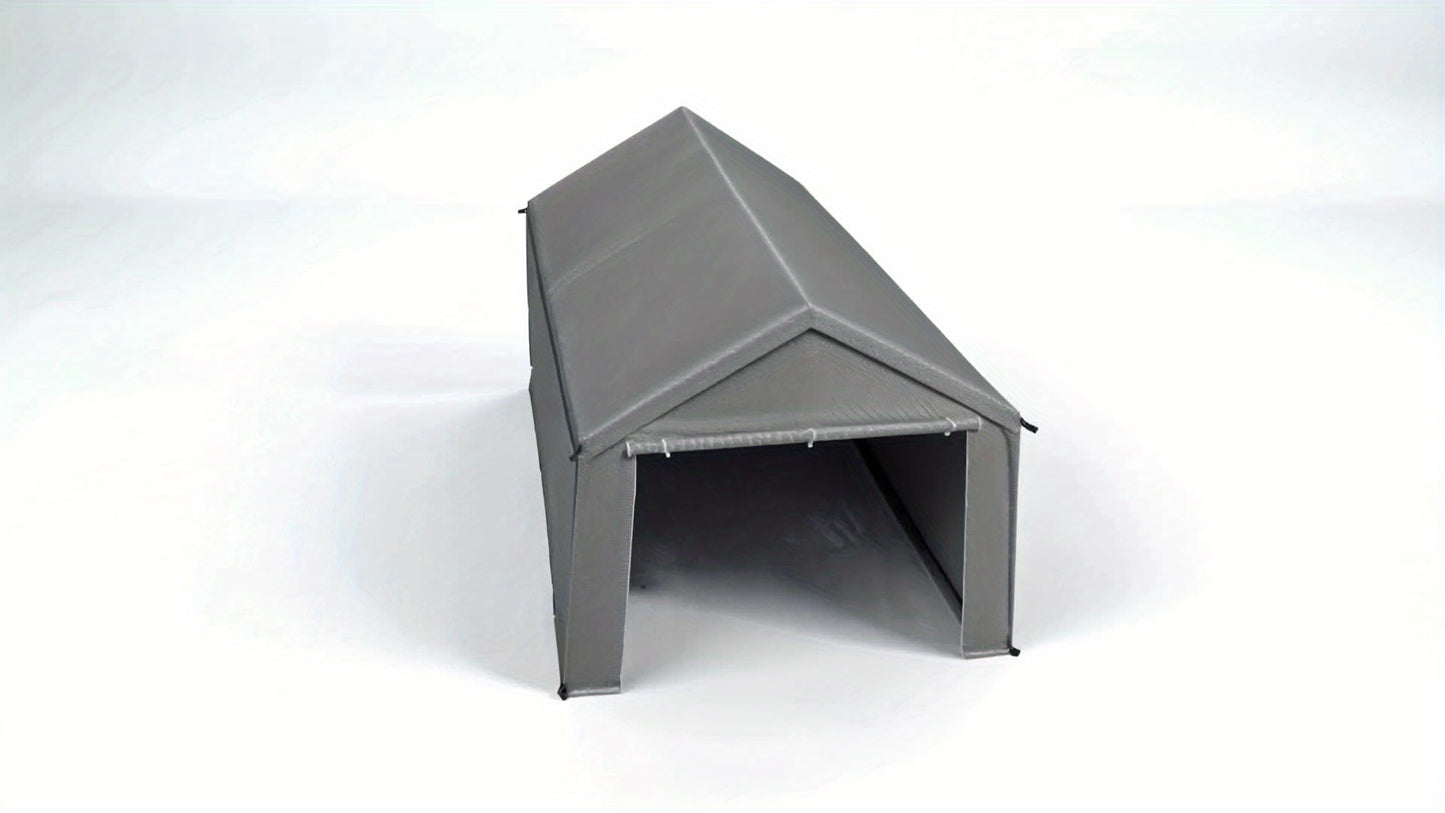 Garage Tent – Garage Overkapping – Opslag Tent – Carport – Zonwering Dak – 4x6m – Stabiel Stalen Frame – PE Dak met Rolgordijnen en Ramen