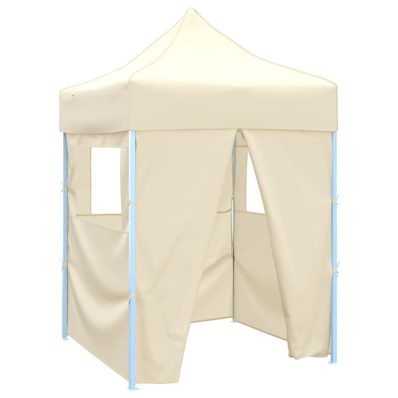 Spacious 2x2m Cream Party Tent with 4 Foldable Side Walls - Durable Fabric & Metal Frame, Ideal for Weddings, Birthdays, Camping & Outdoor Celebrations, Tents for Outside Party
