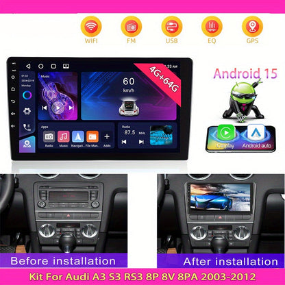 Multimedia Autoradio – Car Stereo – Navigatiesysteem – Infotainment Systeem – Touchscreen Radio – Android 15 Systeem – 9-Inch HD Scherm – Draadloze CarPlay & Android Auto