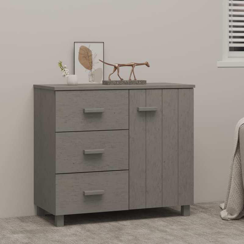 Sideboard hamar 90x40x80cm solid pine light gray Removable storage practical