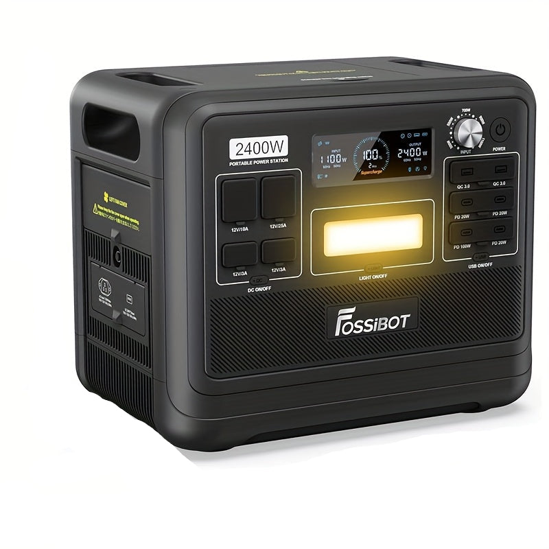 Draagbare Powerstation – Mobiele Batterij – Noodstroom Generator – Outdoor Energiecentrale – Zwart – 2048Wh Capaciteit – 2400W Vermogen