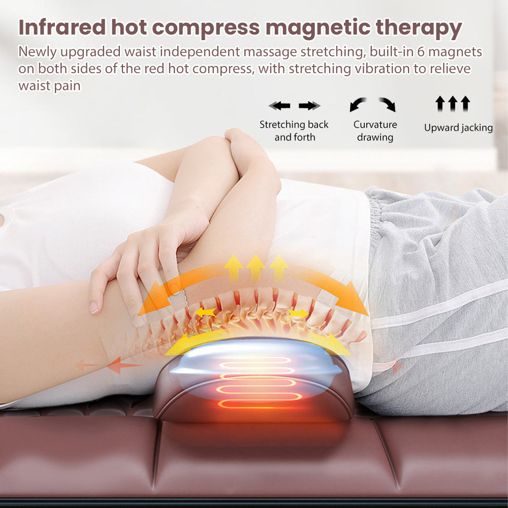 Massagekussen – Shiatsu Kussen – Nekmassage Apparaat – Rugkussen – Elektrisch Massagekussen – 3 Snelheden – Warmtefunctie – 10 Vibratiemotoren