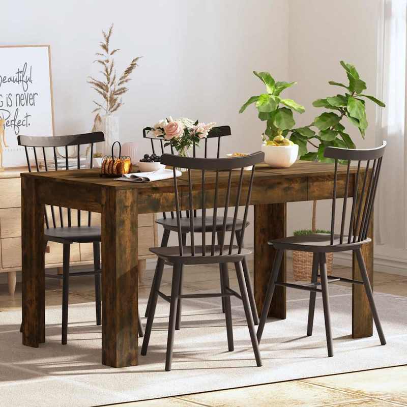 Eettafel – Dinertafel – Keukentafel – Tafeltje – Eetkamertafel – Smoked Oak – 140x74,5x76 cm – Duurzaam Houtmateriaal – Europees Design
