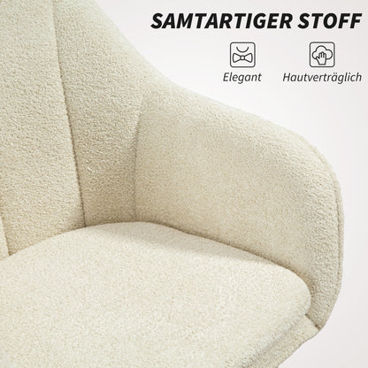 Bureaustoel – Werkstoel – Kantoorstoel – Make-up Stoel – Stoel Voor Slaapkamer – Fluwelen Bekleding – Ergonomische Gebogen Rugleuning