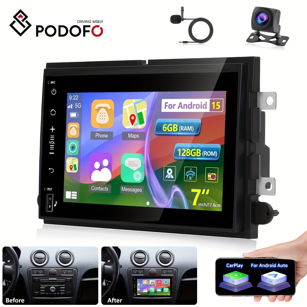 Android Autoradio – Auto Stereo – In-Car Entertainment – Navigatiesysteem – Multimedia Speler – 7 Inch Touchscreen – 8-Core Processor – Draadloze CarPlay & AHD Achteruitrijcamera