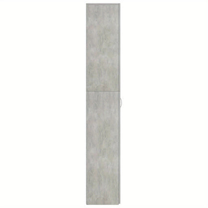Kantoorkast – Opbergkast – Vitrinekast – Dressoir – Boekenkast – Hoekplanken – Beton Grijs – 60x32x190 cm – Gemaakt van Spaanplaat