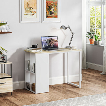 Compact bureau – werktafel – computertafel – studietafel – schrijftafel – Lichtgewicht wit ontwerp – Slimme opbergruimte 100x54x75 cm – compact formaat