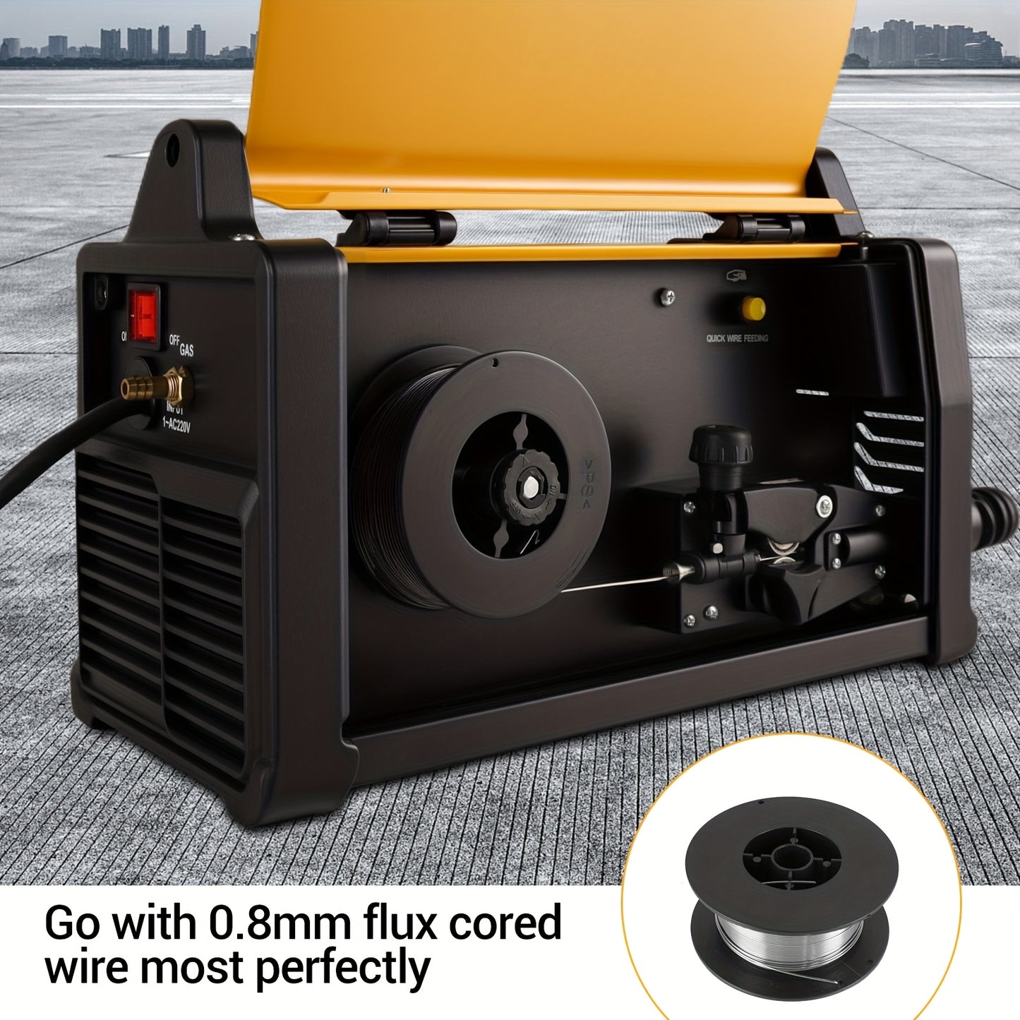 4-in-1 Lasmachine – MIG Lasser – TIG Lasser – ARC Lasser – Stick Lasser – Gele Variant – Draagbaar & Compact – Digitaal Display