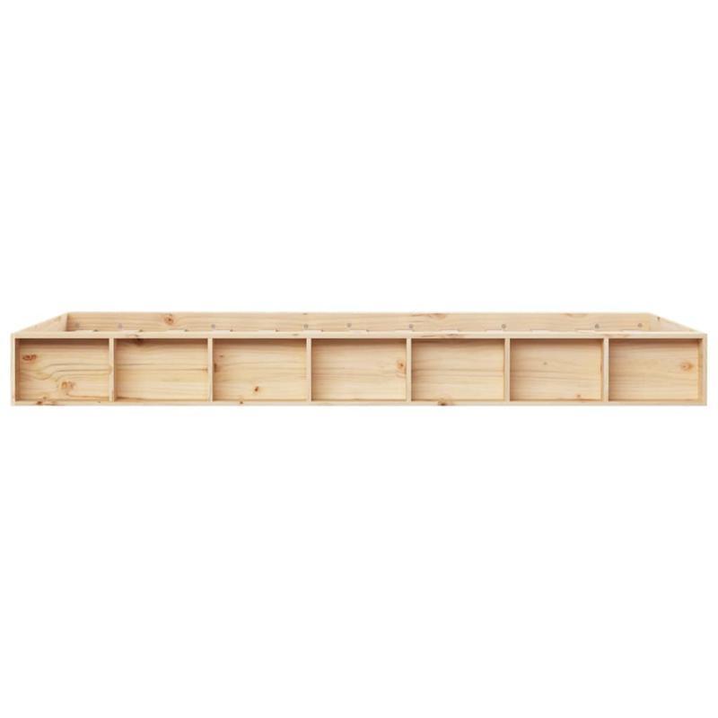 Contemporary Wooden Bed Frame 100x200cm - High-Quality Hardwood & Particle Board, Removable & Durable Frame with Built-In Headboard, No Assembly Required, Portable Bed Frame for Small Spaces, Bed Frame for Bed, Spacesaving Fu