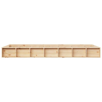 Contemporary Wooden Bed Frame 100x200cm - High-Quality Hardwood & Particle Board, Removable & Durable Frame with Built-In Headboard, No Assembly Required, Portable Bed Frame for Small Spaces, Bed Frame for Bed, Spacesaving Fu