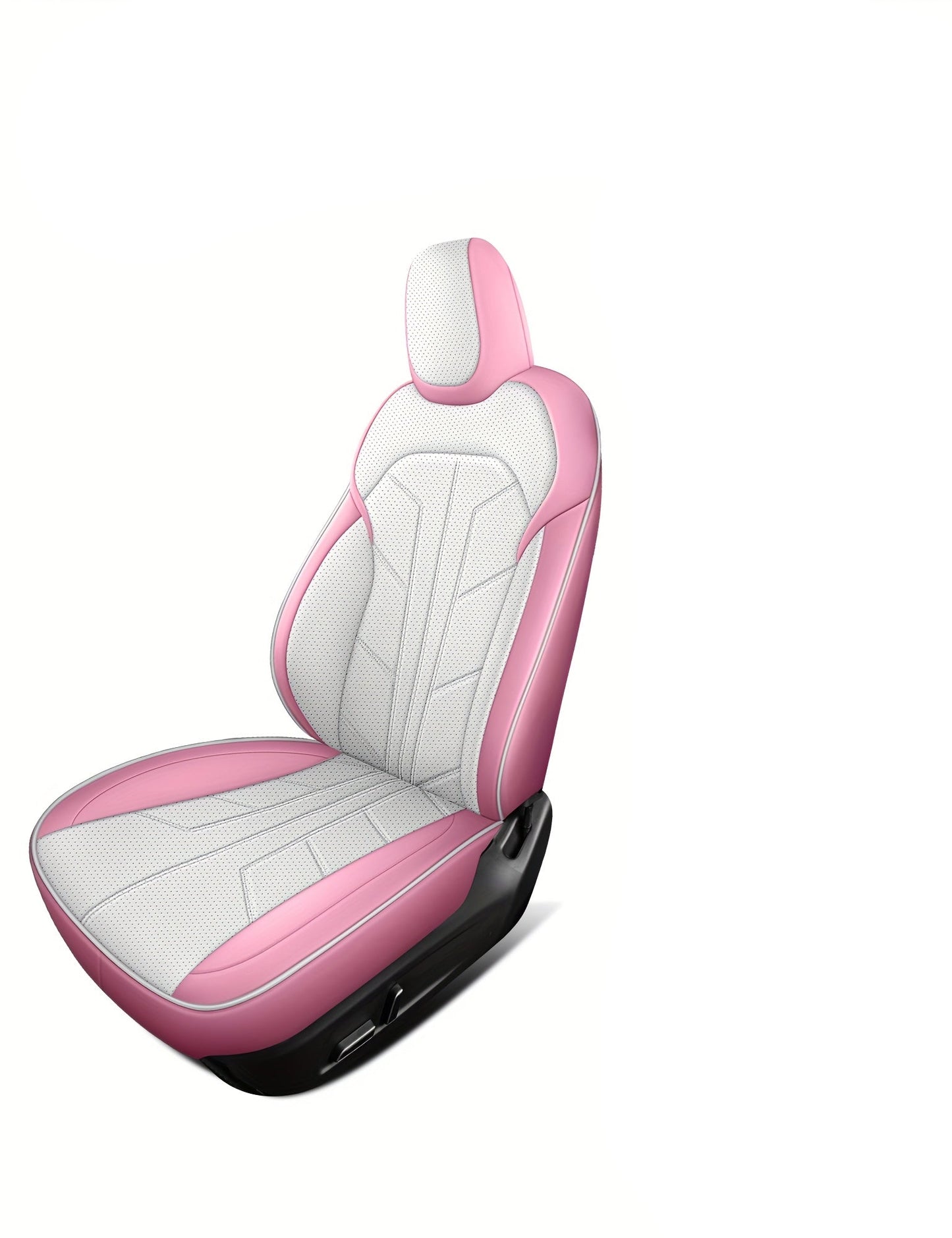 PU Leren Stoelhoezen – Autostoelhoezen – Stoelbekleding – Zitting Bescherming – Interieurhoezen – Set Van 5 – Ademend Mesh Materiaal – Antislip Met Perfecte Pasvorm – Roze