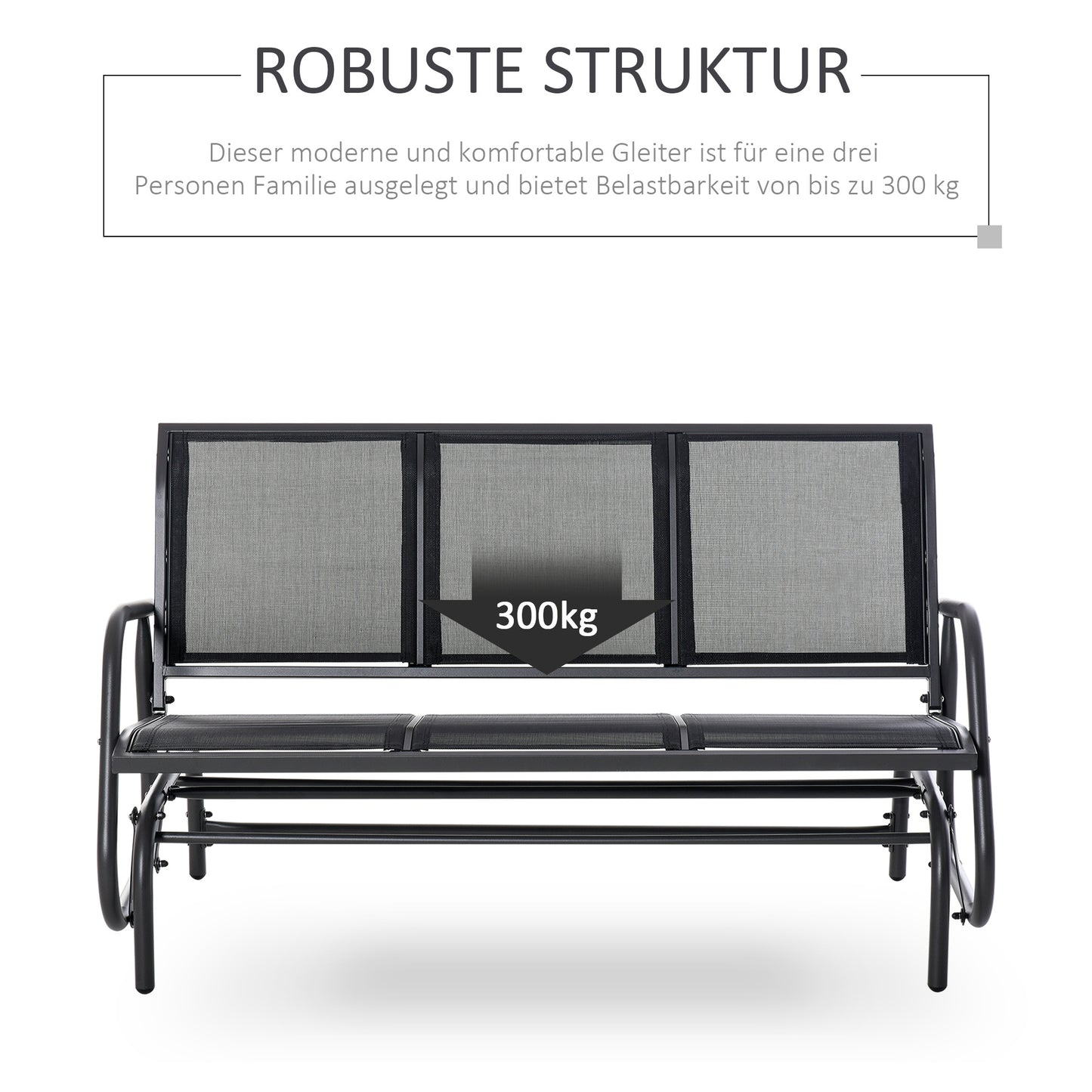 Tuinschommelbank – Tuinbank – Schommelstoel – Tuinmeubel – Loungestoel – Metalen Frame – Ademend Mesh – 2 Personen – Draagvermogen 200 kg