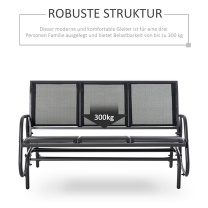Tuinschommelbank – Tuinbank – Schommelstoel – Tuinmeubel – Loungestoel – Metalen Frame – Ademend Mesh – 2 Personen – Draagvermogen 200 kg