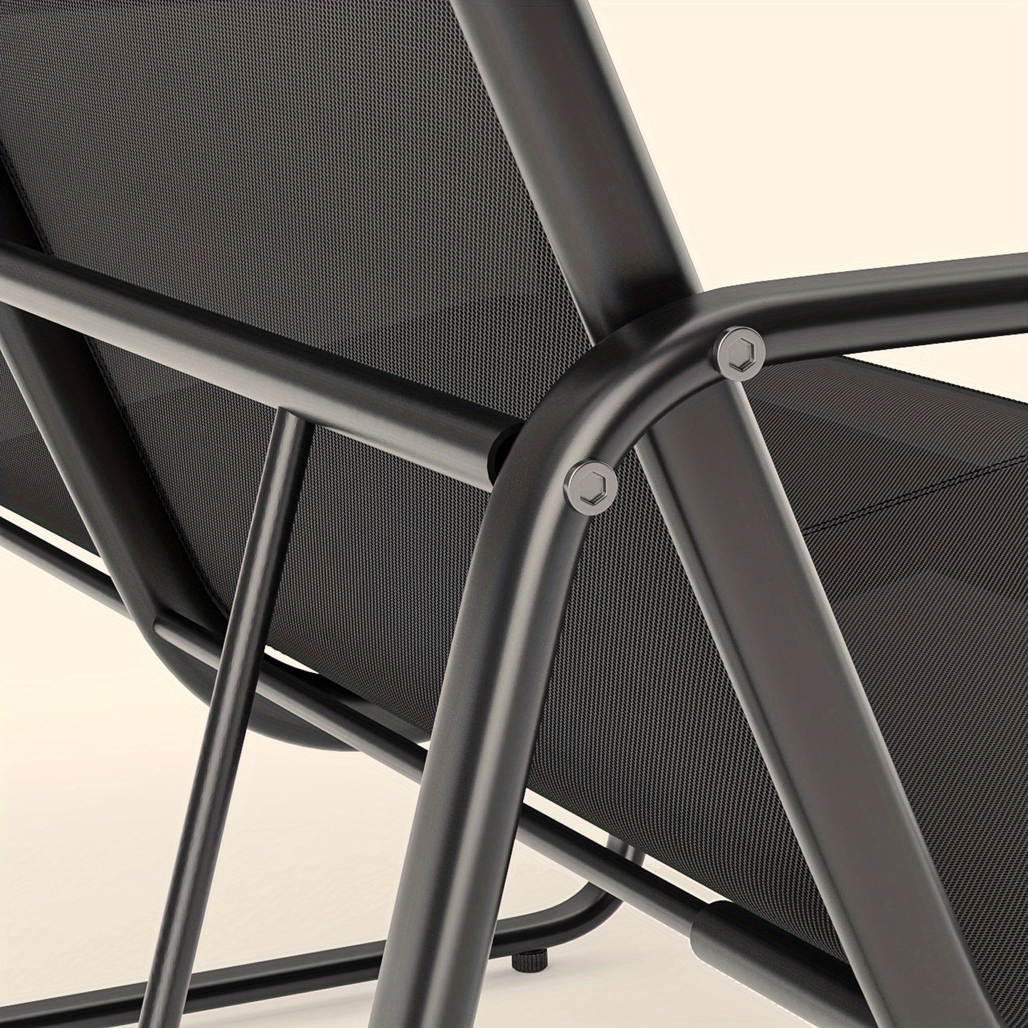 Tuinstoelset – Tuinstoelen – Balkonstoelen – Terrasstoelen – Tuinmeubelen – Snel Droogend Teslin – Duurzaam Metalen Frame Met Glazen Tafelblad