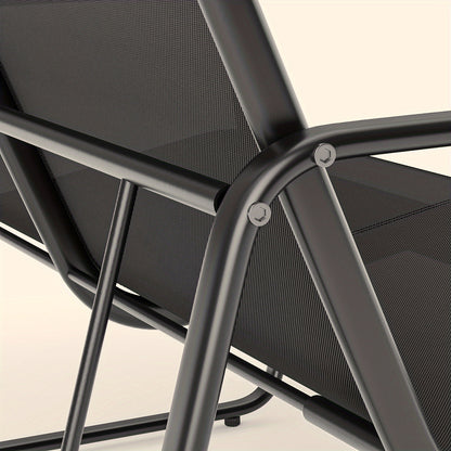 Tuinstoelset – Tuinstoelen – Balkonstoelen – Terrasstoelen – Tuinmeubelen – Snel Droogend Teslin – Duurzaam Metalen Frame Met Glazen Tafelblad