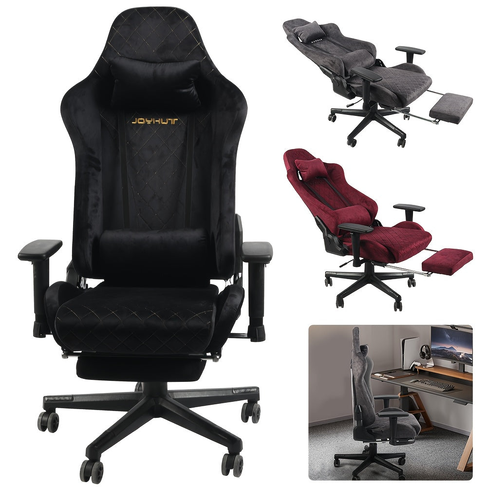 Gamingstoel – Gamestoel – Gaming Chair – Game Stoel – Bureaustoel – Ergonomisch Design – Verstelbare Hoogte 8cm – Met Voetensteun – Vintage Flannel