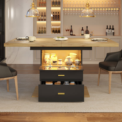 Dining table, extendable dining table, 110 x 80 x 75cm, suitable for use in dining rooms, kitchens or patios, extends to 140cm, accommodates up to 6 people.