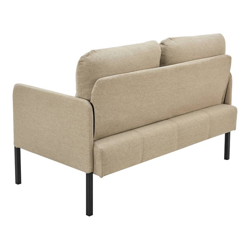 2-Zits Bank – Tweezitsbank – Houtribank – Zithoekbank – Compact Bankje – Beige Kleur – Stevig Houten Frame – Met Twee Rugkussens