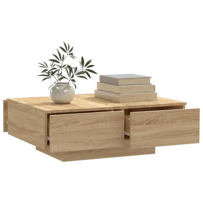 Salontafel – Bijzettafel – Woonkamer Tafel – Ontvangsttafel – Houten Tafel – Stevig En Duurzaam – 90x60x31 cm – Sonoma Eikenkleur