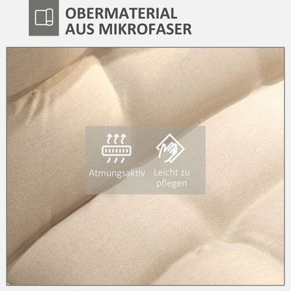 Vloerstoel – Zitzak – Meditatiestoel – Draaistoel – Loungestoel – Beige – Verstelbare Rugleuning tot 120° – 360° Draaibaar Met Stevig Stalen Frame