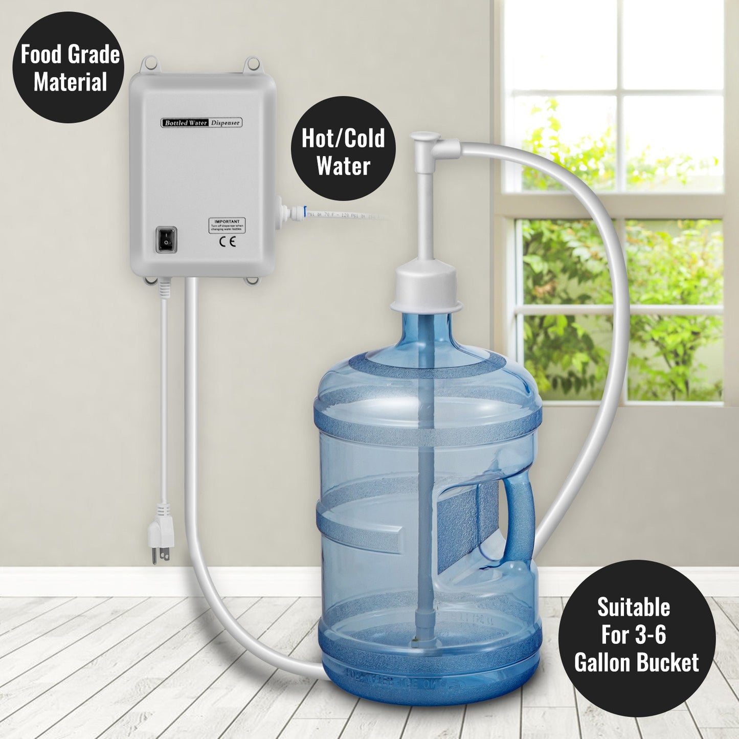 Waterpomp – Waterdispenser – Drinkwaterpomp – Elektrische Pomp – 5 Gallon Fles – Automatische Stop – Stil Geluid