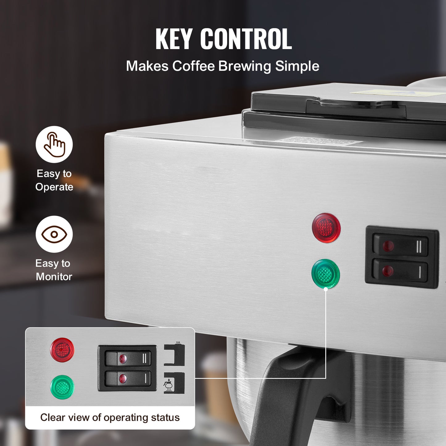 Koffiezetapparaat – Drip Koffiemachine – Koffiezetter – Horecakoffiezetter – Grootverbruik – 12 Kopjes – Twee Warmhoudplaten – Twee Glazen Karaffen – Roestvrijstalen Filter