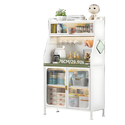 Keukenkast – Keukenbuffet – Opbergkast – Staande Kast – Buffetkast – Vijf Lagen Met Verstelbare Planken – 76x36x160 cm Wit