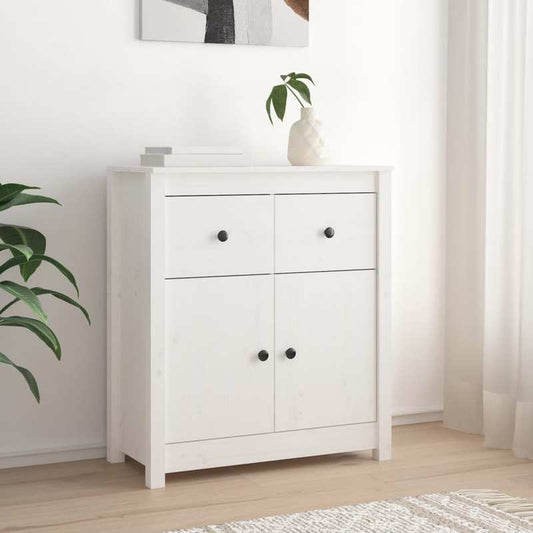 White Sideboard 70x35x80cm in Solid Pine Wood Removable and durable, Console Table Formal Wood, Entryway Storage Solution, Removable Shelf Furniture, Pine Wood Sideboard, Clean Line Furniture, Quality Woodworking, Durable Woo