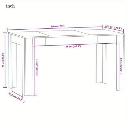 Eettafel – Keukentafel – Tafel – Eetkamertafel – Houten Tafel – Cementgrijs – Massief Hardhout – Weerbestendig – 140x74,5x76 cm
