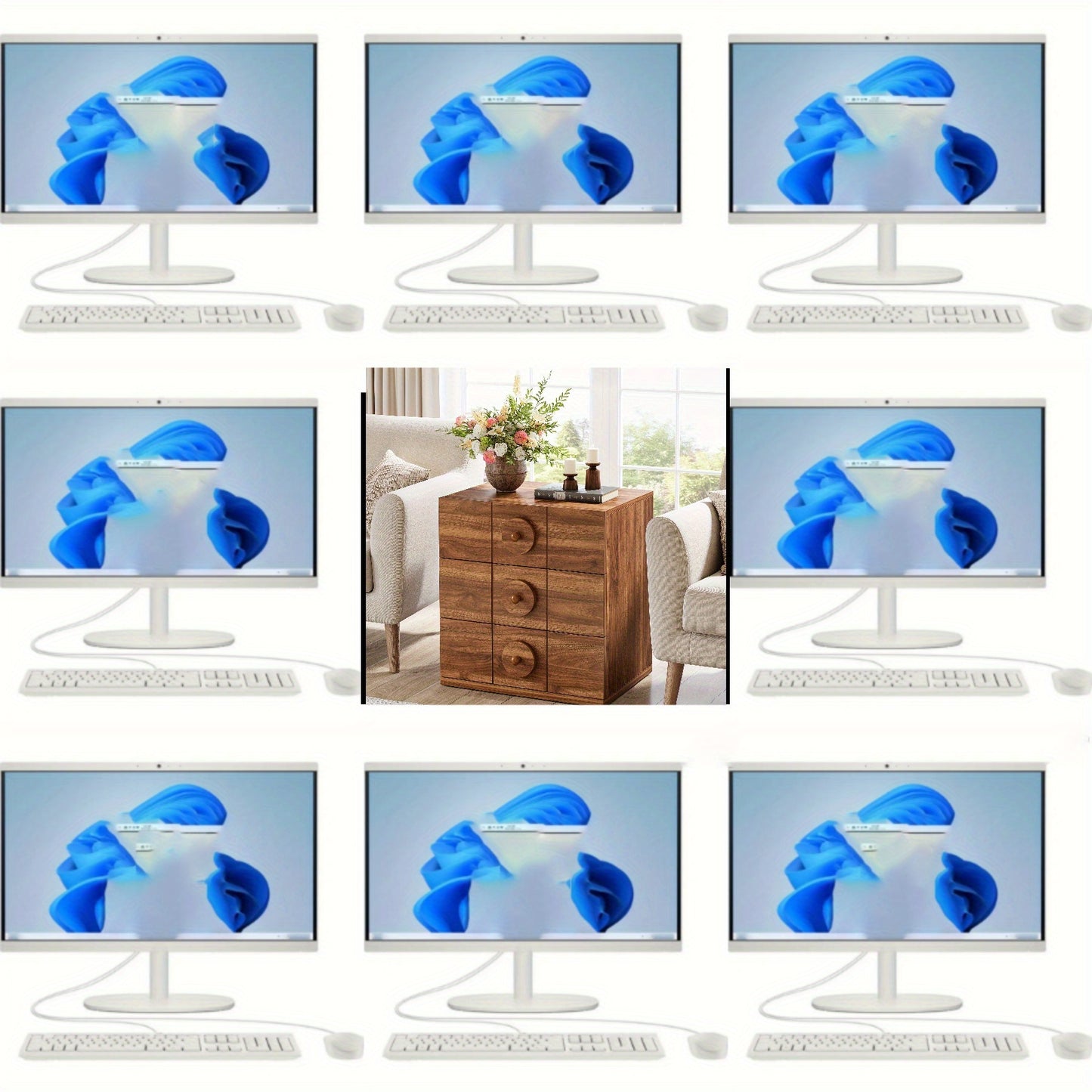 Nachtkastje – Bijzettafel – Bedside Table – Opbergkast – Ladekast – Walnootbruin – 3 Ruime Lades – Hoogwaardig Gelamineerd Hout