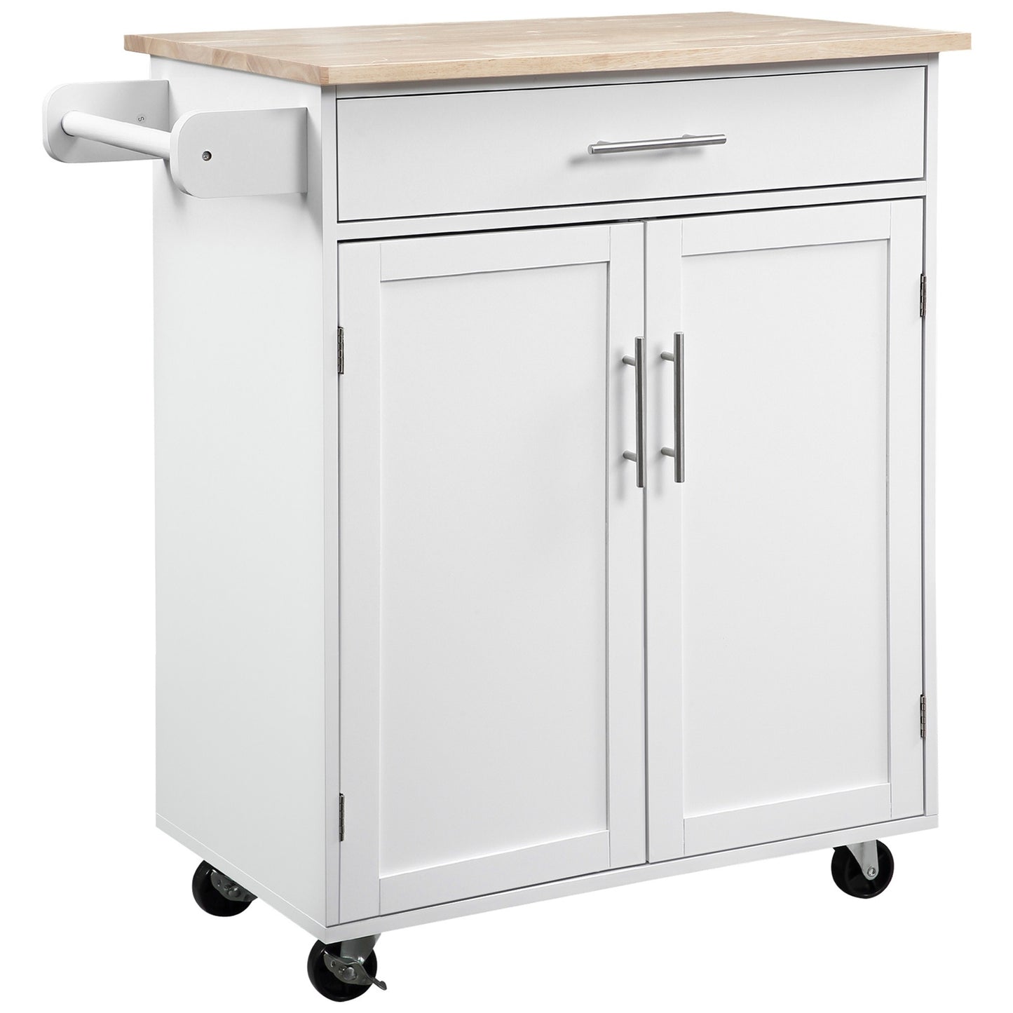 Keukentrolley – Keukenwagen – Servertrolley – Keukenmeubel – Barschop – Met Wieltjes En Remmen – 83 x 45 x 91,5 cm Wit