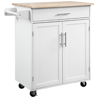 Keukentrolley – Keukenwagen – Servertrolley – Keukenmeubel – Barschop – Met Wieltjes En Remmen – 83 x 45 x 91,5 cm Wit