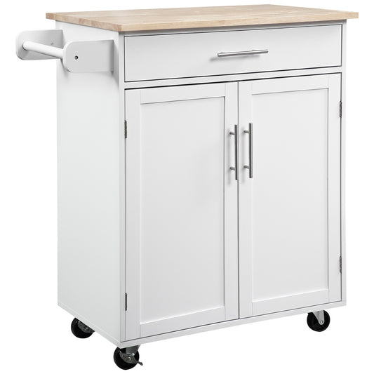 Keukentrolley – Keukenwagen – Servertrolley – Keukenmeubel – Barschop – Met Wieltjes En Remmen – 83 x 45 x 91,5 cm Wit