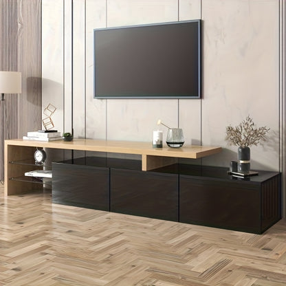 TV-standaard – Tv-meubel – Entertainmentmeubel – Mediameubel – TV-kast – Strak Mat Zwart – Robuuste Constructie – Ruimtebesparend Design