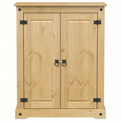 Schoenenkast – Schoenenrek – Schoenenkast – Opbergkast – Schoenenopbergmeubel – Marrone – Massief Vurenhout – 2 Deuren en 3 Lades – Vrijstaand en Stabiel – 86x38,5x108 cm