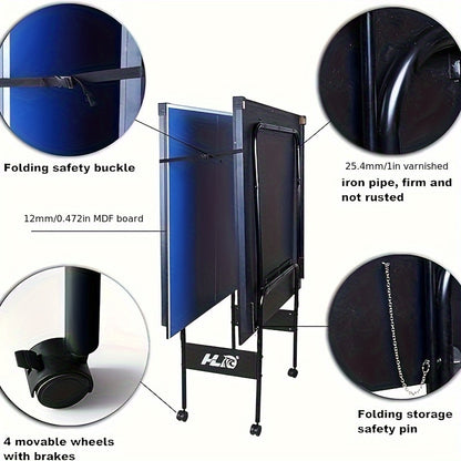 HLC Junior Table Tennis Table, Portable Ping Pong Table with Net Set for Easy Setup, Blue 206 * 114.5 * 76CM