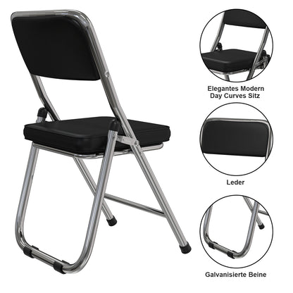 Eetkamerstoelen – Stoelenset – Kuipstoelen – Bistrostoelen – Kunstleren Stoelen – Zwart – Comfortabele Schuimvulling – Stevig Metalen Frame