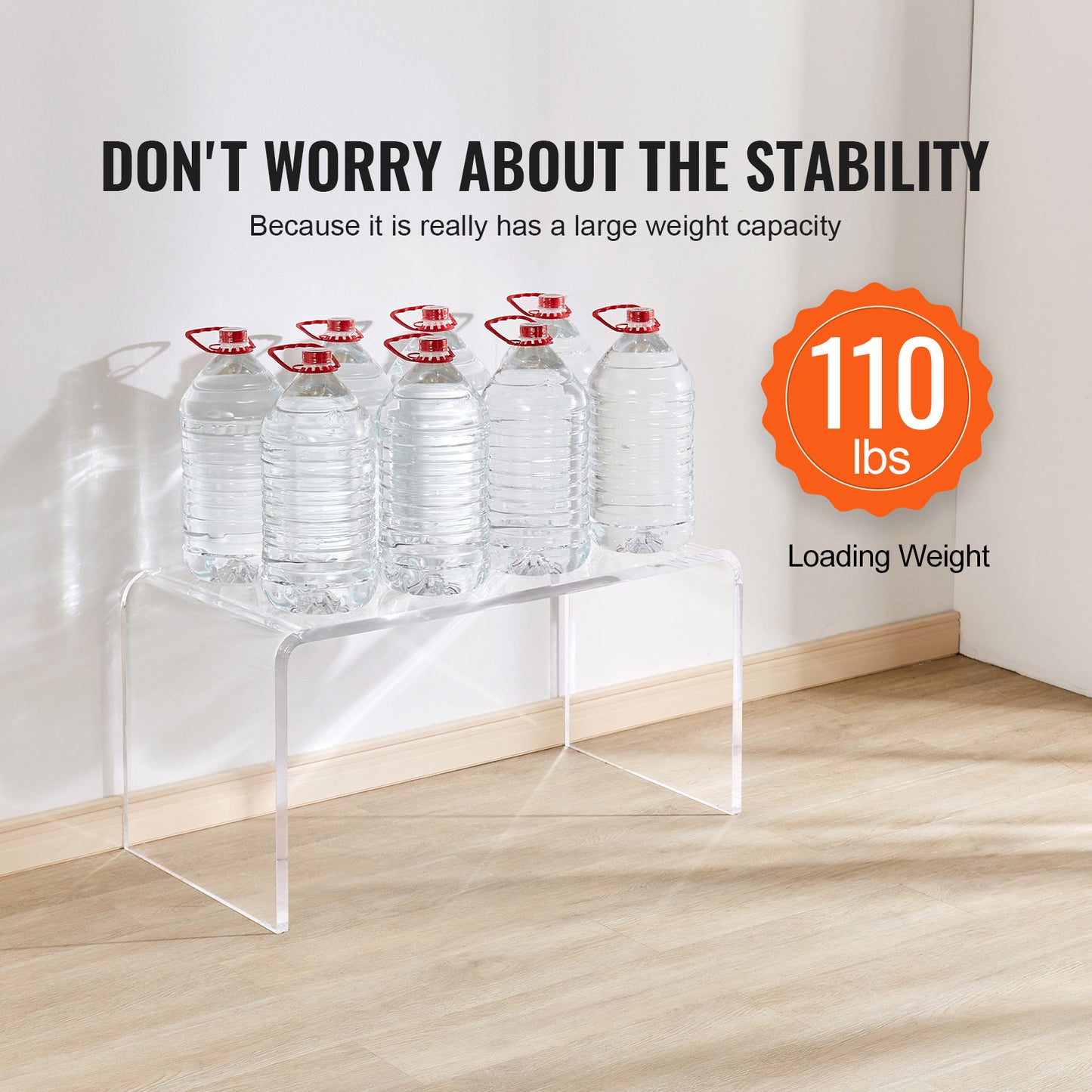 Salontafel Acrylic – Bijzettafel – Tafel – Koffietafel – Eettafel – Transparant Acryl – C-Vorm – 81x40x41 cm – Slagvast & Lichtgewicht