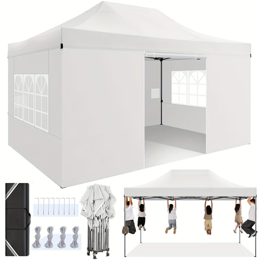 Pop-up Tent – Partytent – Outdoor Tent – Gazebo – Canopy – Wit – 3,05x4,57 Meter – Verstelbare Hoogte – Oxford Stof
