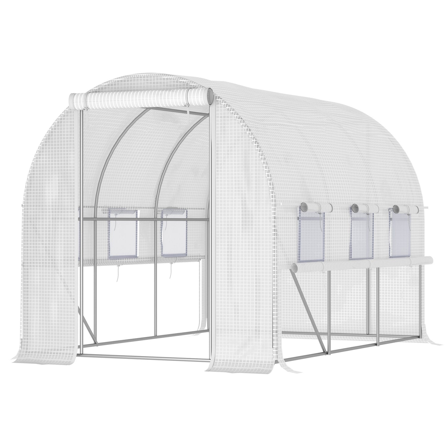 Kas – Tuinkas – Kweekkas – Foliekas – Tuintunnel – 6 m² Oppervlak – Gegalvaniseerd Stalen Frame