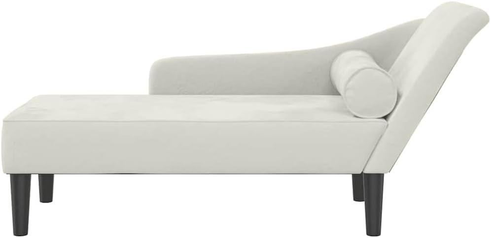Chaise Longue – Lounge Sofa – Divan – Loungestoel – Zithoek Bank – Velvet Creme – Compact Formaat – Zacht Luxe Zitcomfort