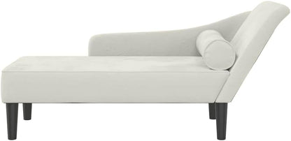 Chaise Longue – Lounge Sofa – Divan – Loungestoel – Zithoek Bank – Velvet Creme – Compact Formaat – Zacht Luxe Zitcomfort