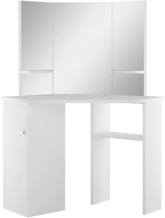 vidaXL Corner Cup Table Furniture Dressing table Corner table Format Make-up Table Dressing Up Table Dressing tables Folding furniture Corner cup table Tables White