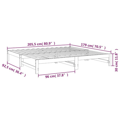 Slaapbank – Slaapstoel – Logeerbed – Bedbank – Zetelbed – Massief Grenenhouten Frame – 205,5x198x30 cm