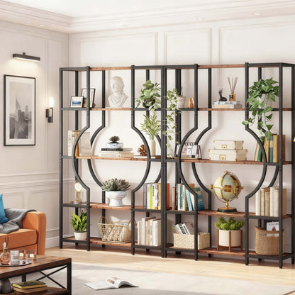 Boekenkast – Boekplank – Boekenrek – Kasten – Vakkenkast – 5-Laags Vintage Design – Hout Metaal Bruin