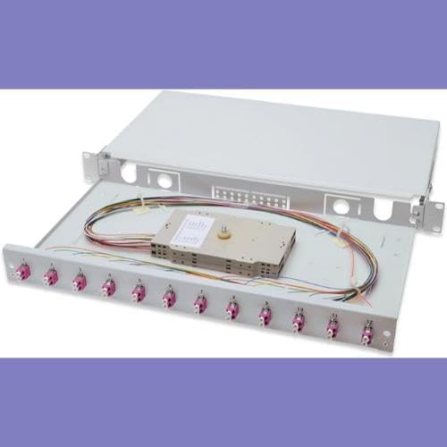DIGITUS glasvezel lasdoos 12 koppelingen - LC - OM4-1U 19-inch - multi-mode duplex - met splicecassette - rack-montage